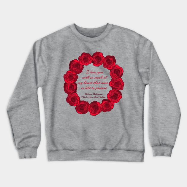 I Love You - Red Roses Crewneck Sweatshirt by DiamondsandPhoenixFire